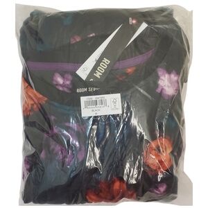 ROOM SERVICE Women's 2-piece Jogger Set Black (Floral) NWT